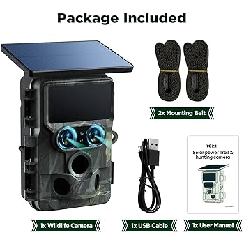 Voopeak トレイルカメラ　ソーラー Amazon.co.jp: VOOPEAK ソーラートレイルカメラ 4K 48MP、永久